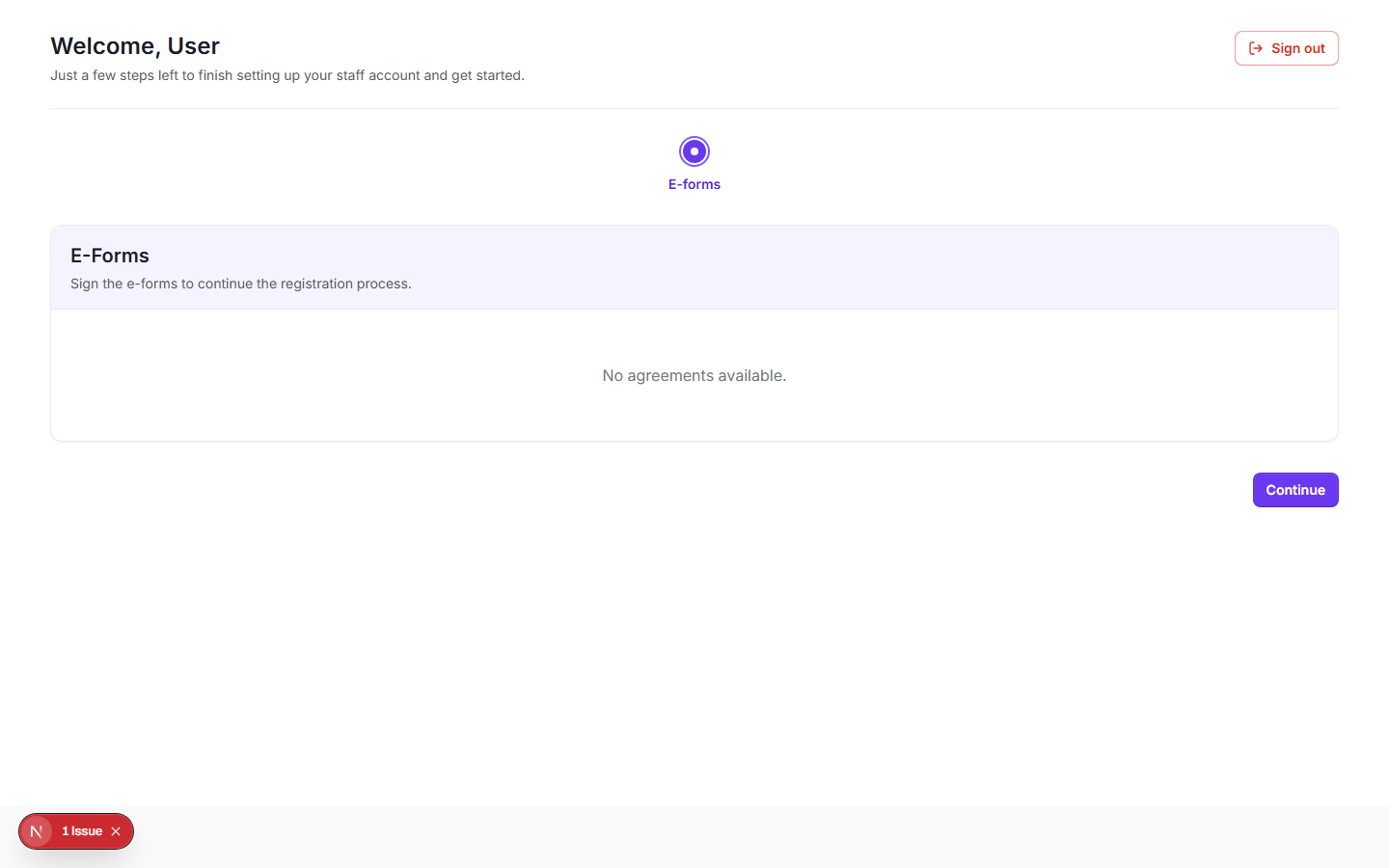 Why must I sign agreements (BAA, confidentiality) before starting? — Step 3: On a Pending card, click 'Add signature' to open the signing modal (do not actually complete/submit a real signature — just note this is where signing happens).